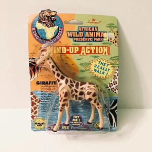 Vtg 1993  Imperial Wild Animal Giraffe Wind Up Action Toy